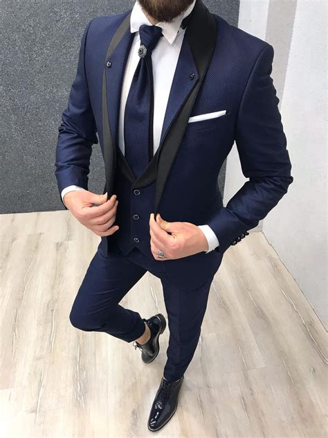 groom suits navy blue